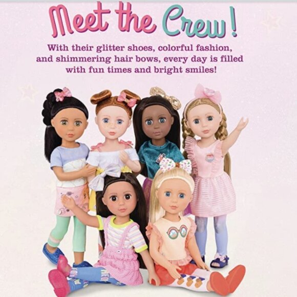 Glitter Girls Doll Boots Blue Glitter Pink Knit Trim Shoes Fits 14 Inch Dolls - Picture 3 of 7